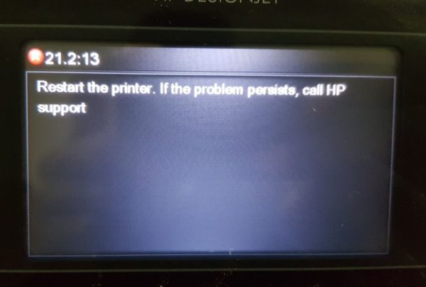 HP Code erreur 21
